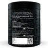 Black supplement container with usage instructions, storage details, and QR code for product info.