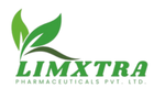 Logo of Limxtra Pharmaceuticals Pvt. Ltd with green leaves and text.