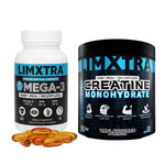 Omega 3 Fish Oil 1000mg Softgels with EPA 180 DHA 120 and Creatine Monohydrate Powder 250g Combo | Supports Heart Joint Bone Skin Muscle Strength & Performance | Gym Supplement for Men Women